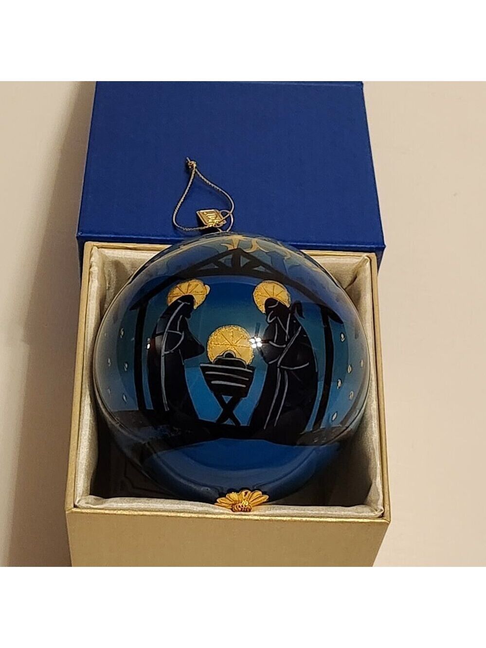 Pier 1 Imports Glass Bulb Ornament Nativity Scene 2017